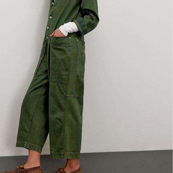 Never wore! We The Free FP Margarita Jumpsuit Boilersuit Size Small Green - Picture 3 of 15